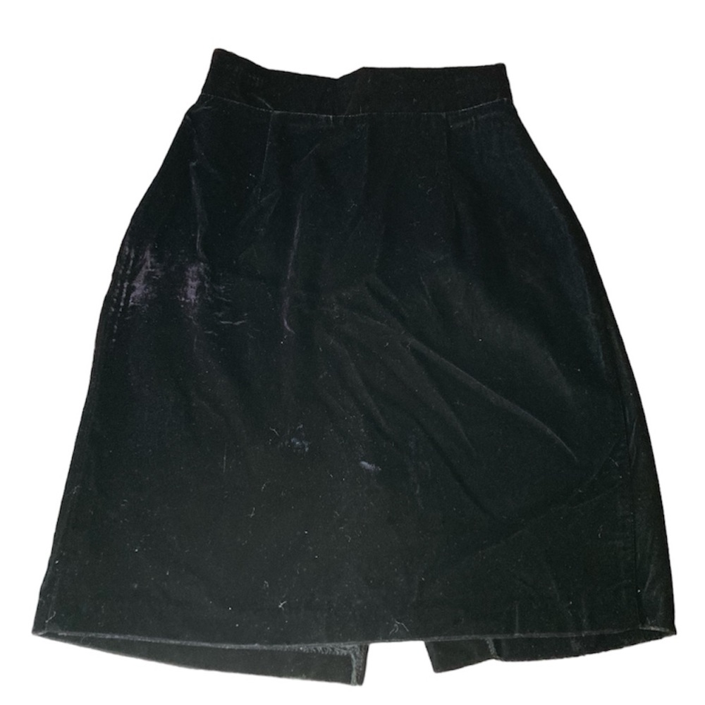 Vintage Tres Paquette Petite Byer California Black Velvet Mini Skirt